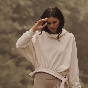 Neutral - Daily Practice by Anthropologie Long-Sleeve Funnel Neck Sweatshirt